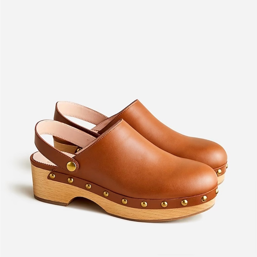 J Crew Convertible leather clogs rich oak 10.5 brand new
